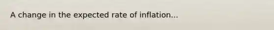 A change in the expected rate of inflation...