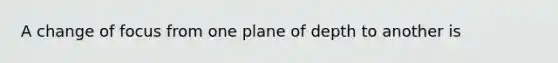 A change of focus from one plane of depth to another is