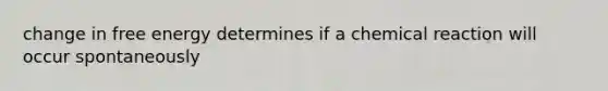 change in free energy determines if a chemical reaction will occur spontaneously