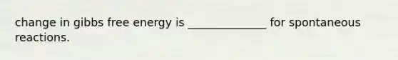 change in gibbs free energy is ______________ for spontaneous reactions.