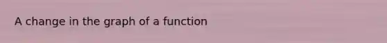 A change in the graph of a function