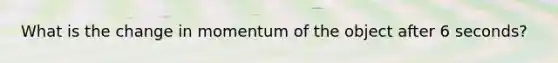 What is the change in momentum of the object after 6 seconds?