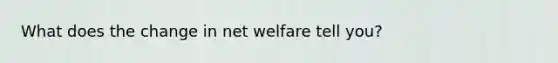 What does the change in net welfare tell you?