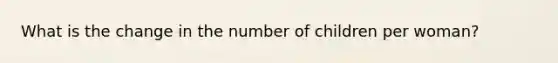 What is the change in the number of children per woman?