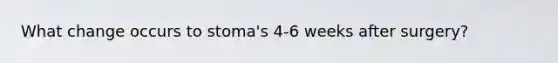 What change occurs to stoma's 4-6 weeks after surgery?