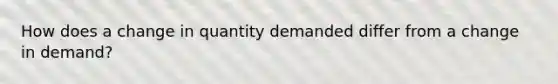 How does a change in quantity demanded differ from a change in demand?