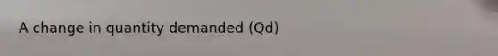 A change in quantity demanded (Qd)