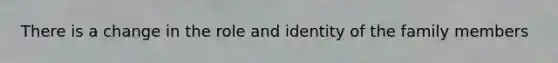 There is a change in the role and identity of the family members