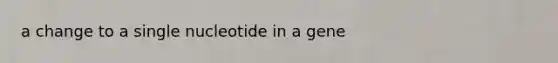 a change to a single nucleotide in a gene