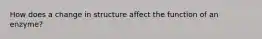 How does a change in structure affect the function of an enzyme?