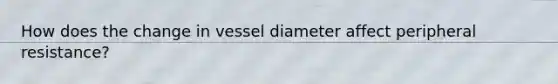 How does the change in vessel diameter affect peripheral resistance?