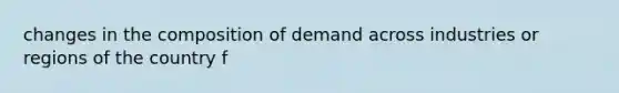 changes in the composition of demand across industries or regions of the country f