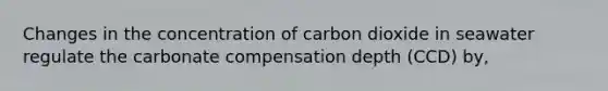 Changes in the concentration of carbon dioxide in seawater regulate the carbonate compensation depth (CCD) by,