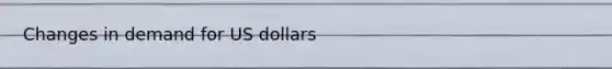 Changes in demand for US dollars