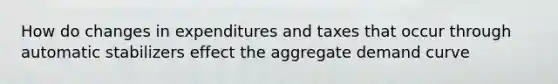 How do changes in expenditures and taxes that occur through automatic stabilizers effect the aggregate demand curve