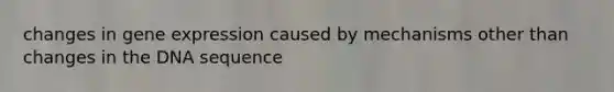 changes in gene expression caused by mechanisms other than changes in the DNA sequence