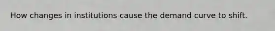 How changes in institutions cause the demand curve to shift.