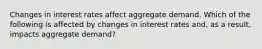 Changes in interest rates affect aggregate demand. Which of the following is affected by changes in interest rates​ and, as a​ result, impacts aggregate​ demand?