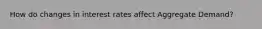 How do changes in interest rates affect Aggregate Demand?