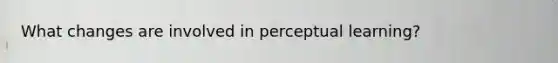 What changes are involved in perceptual learning?