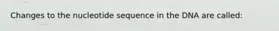 Changes to the nucleotide sequence in the DNA are called: