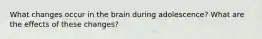 What changes occur in the brain during adolescence? What are the effects of these changes?