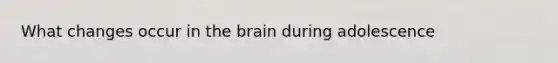 What changes occur in the brain during adolescence