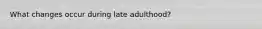 What changes occur during late adulthood?