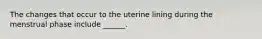 The changes that occur to the uterine lining during the menstrual phase include ______.