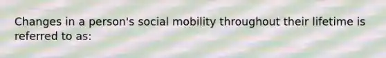 Changes in a person's social mobility throughout their lifetime is referred to as: