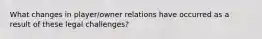 What changes in player/owner relations have occurred as a result of these legal challenges?