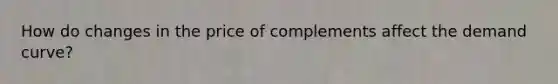 How do changes in the price of complements affect the demand curve?