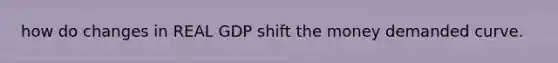 how do changes in REAL GDP shift the money demanded curve.