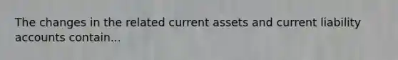 The changes in the related current assets and current liability accounts contain...