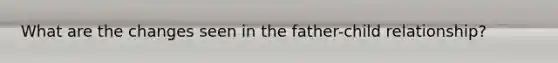 What are the changes seen in the father-child relationship?