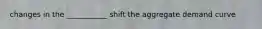changes in the ___________ shift the aggregate demand curve