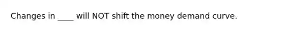 Changes in ____ will NOT shift the money demand curve.