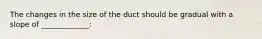 The changes in the size of the duct should be gradual with a slope of _____________: