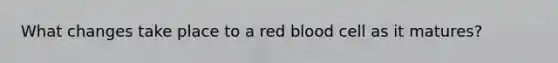 What changes take place to a red blood cell as it matures?