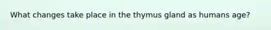 What changes take place in the thymus gland as humans age?