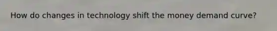 How do changes in technology shift the money demand curve?