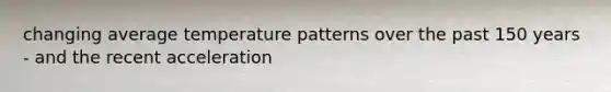 changing average temperature patterns over the past 150 years - and the recent acceleration