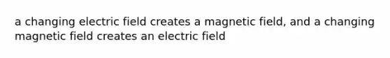 a changing electric field creates a magnetic field, and a changing magnetic field creates an electric field