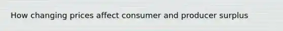 How changing prices affect consumer and producer surplus