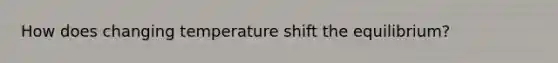 How does changing temperature shift the equilibrium?