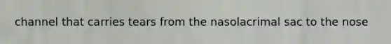 channel that carries tears from the nasolacrimal sac to the nose