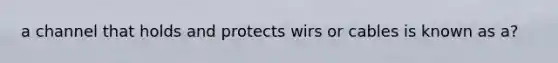 a channel that holds and protects wirs or cables is known as a?