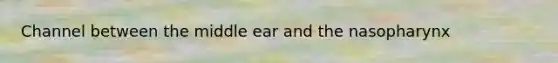 Channel between the middle ear and the nasopharynx