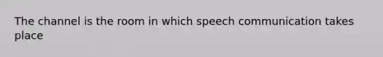 The channel is the room in which speech communication takes place