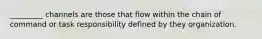 _________ channels are those that flow within the chain of command or task responsibility defined by they organization.